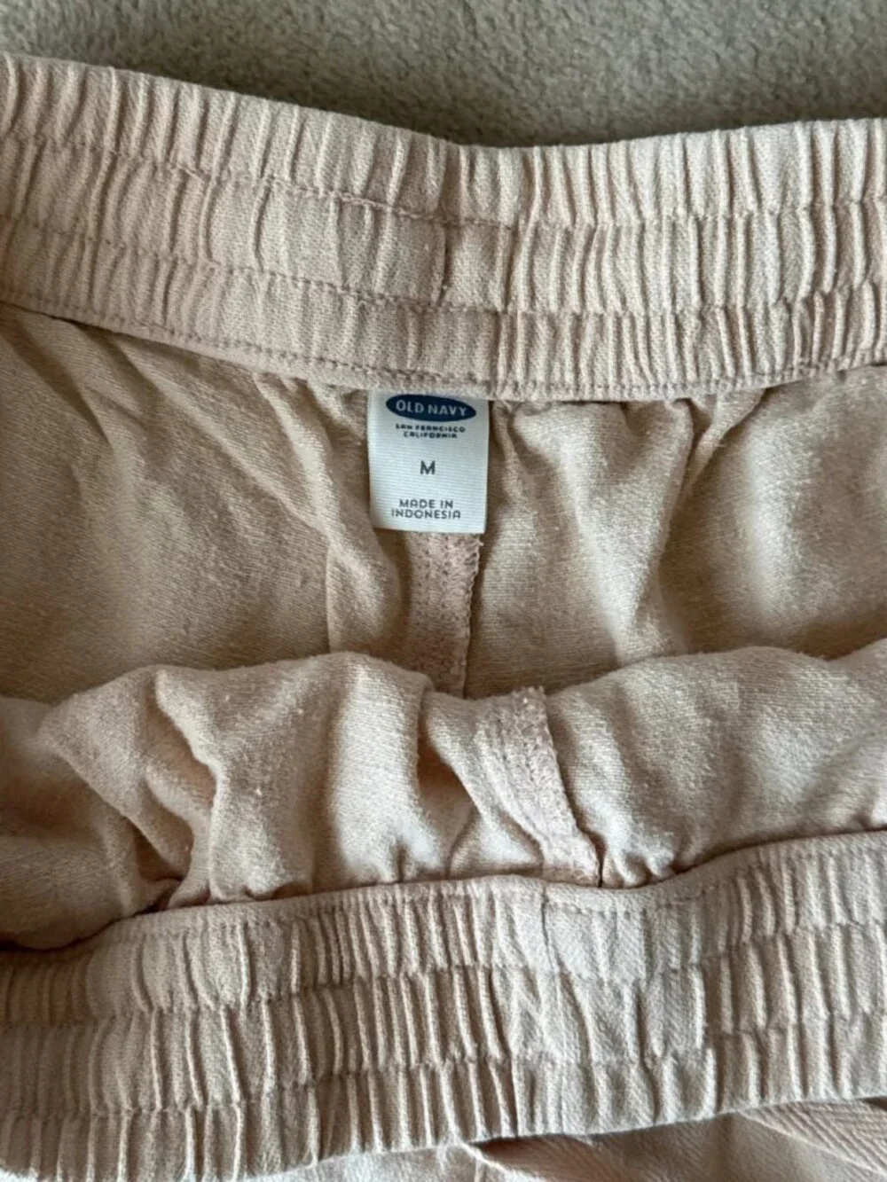 Women's Beige Linen Blend Shorts Size M
